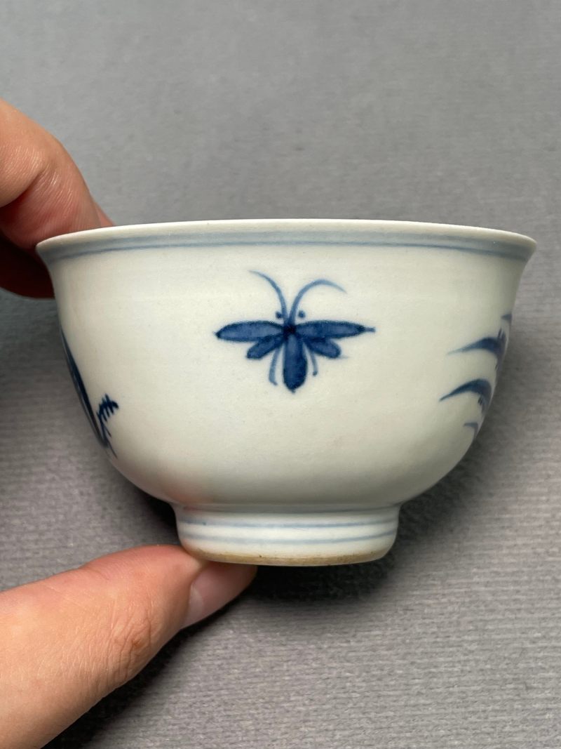 清康熙 青花虫草纹杯 - 图6