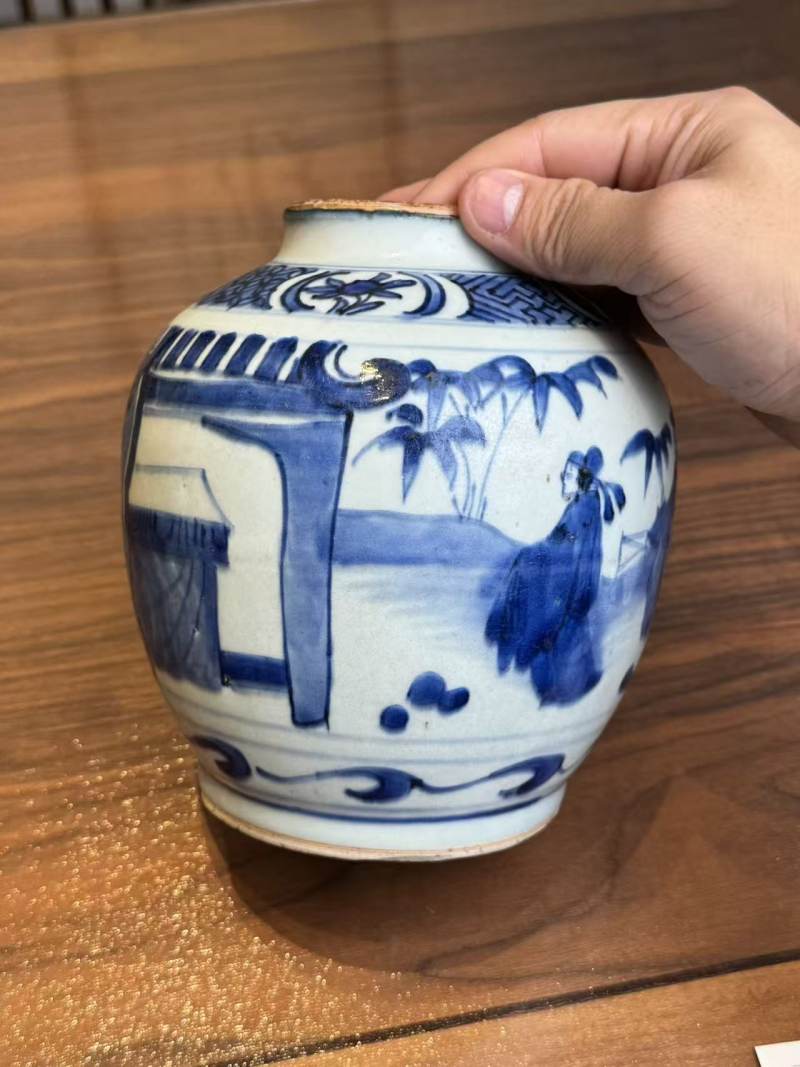 明天启 青花五子登科罐 - 图8