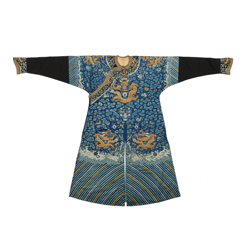 清晚期 盘金彩绣龙纹吉服袍