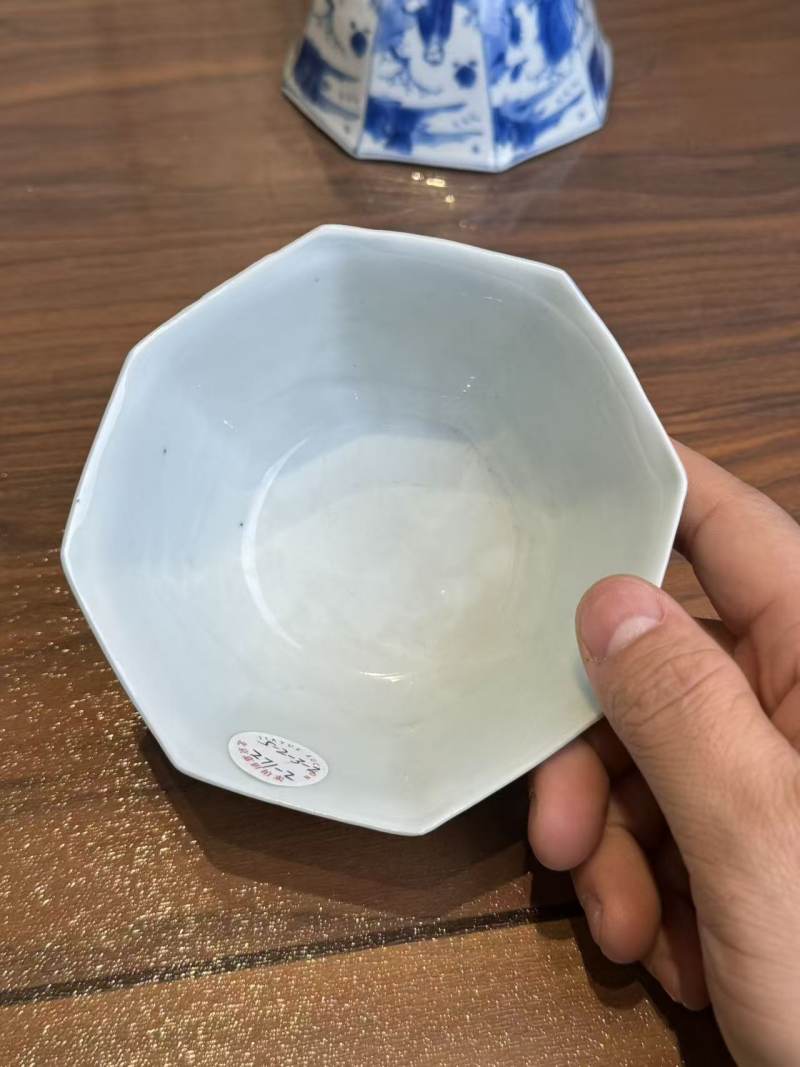 清康熙 青花山水人物碗一对 - 图8