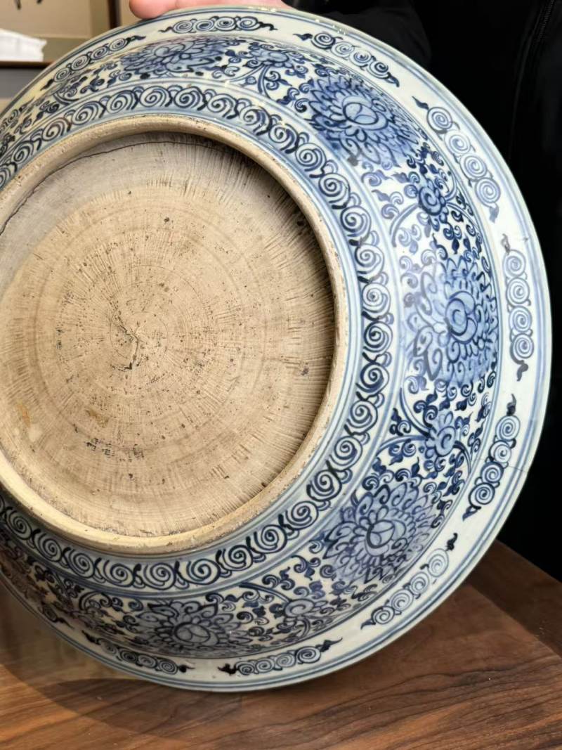 明青花 正统青花麒麟瑞兽纹大盘 - 图11