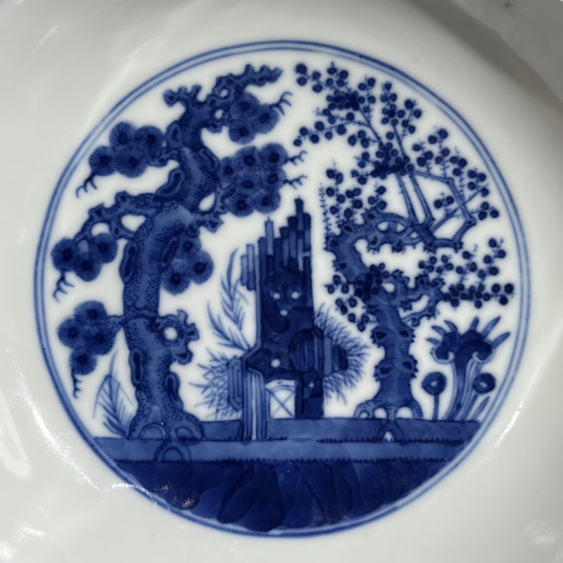 清道光庭院婴戏纹盘 - 图5
