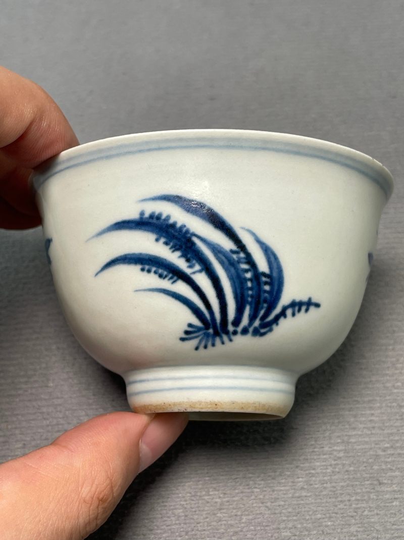 清康熙 青花虫草纹杯 - 图7