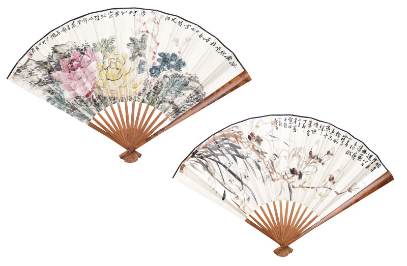 姚华 花卉、王梦白 花卉