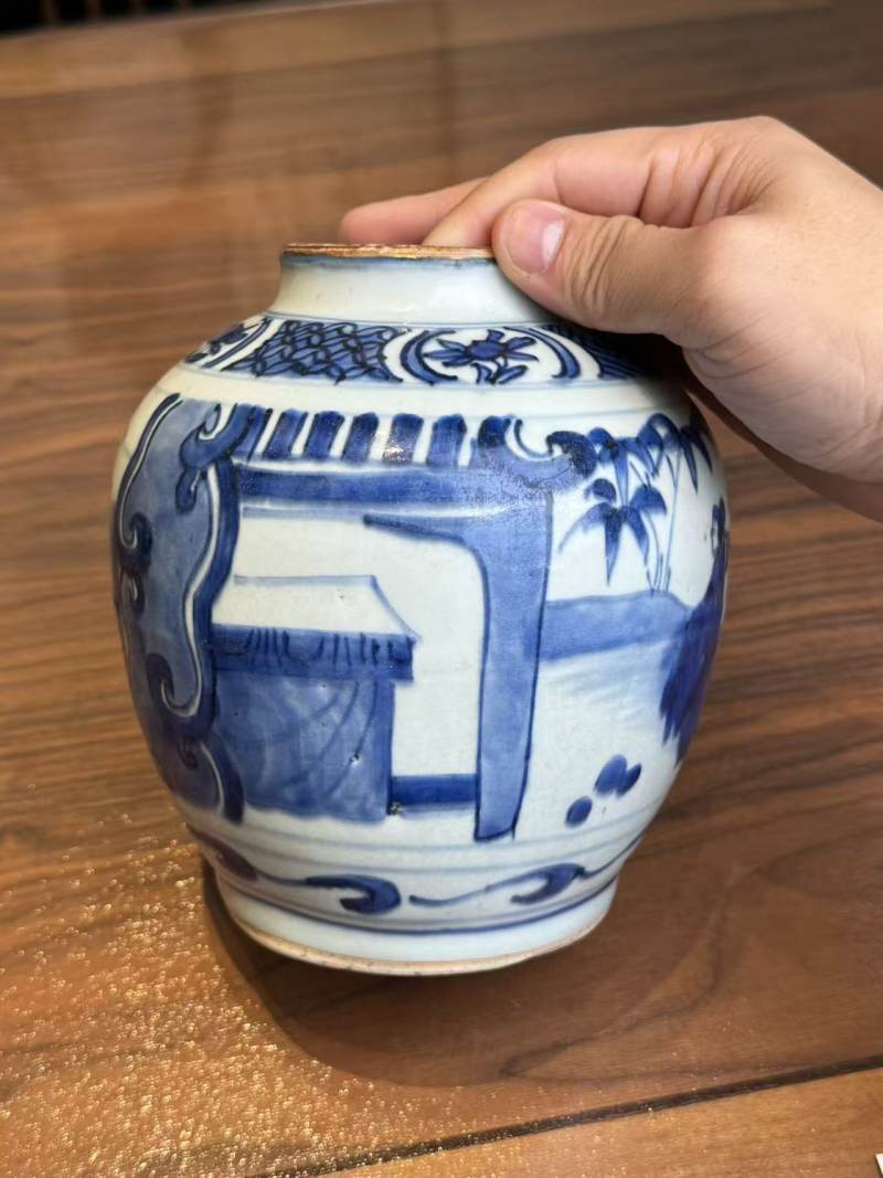 明天启 青花五子登科罐 - 图10