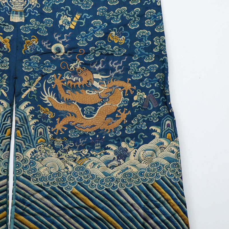 清晚期 盘金彩绣龙纹吉服袍 - 图2