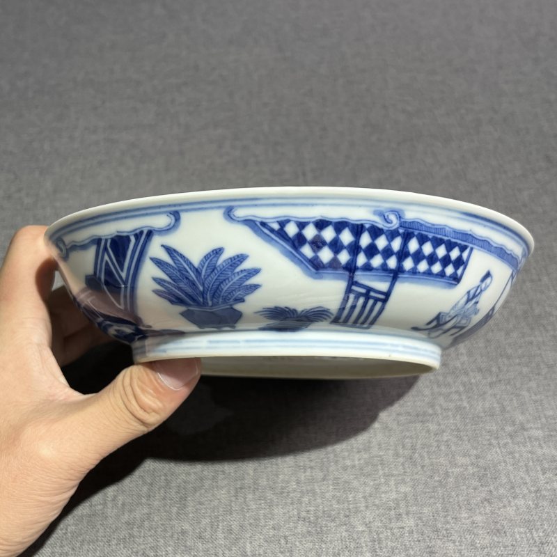 清道光庭院婴戏纹盘 - 图6