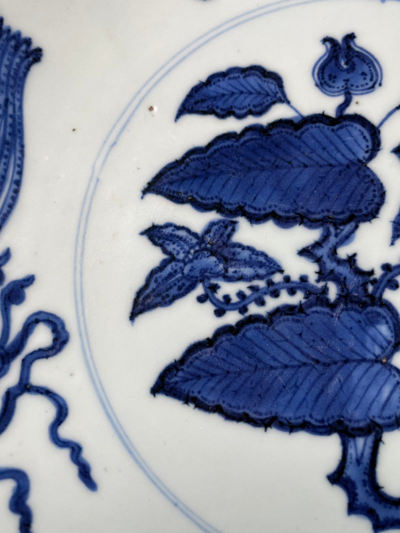 清雍正 仿宣窑青花花果纹盘 - 图9