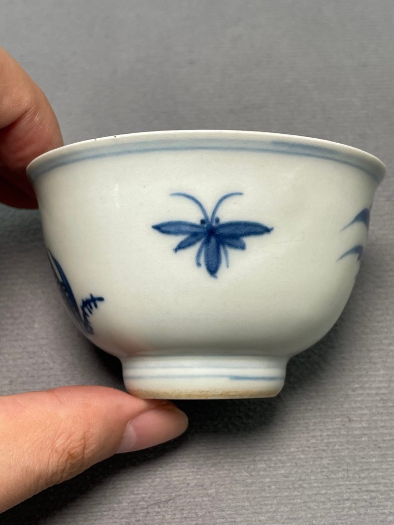 清康熙 青花虫草纹杯 - 图8
