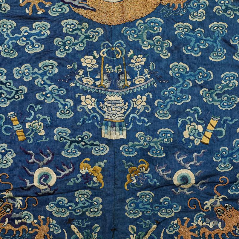 清晚期 盘金彩绣龙纹吉服袍 - 图3