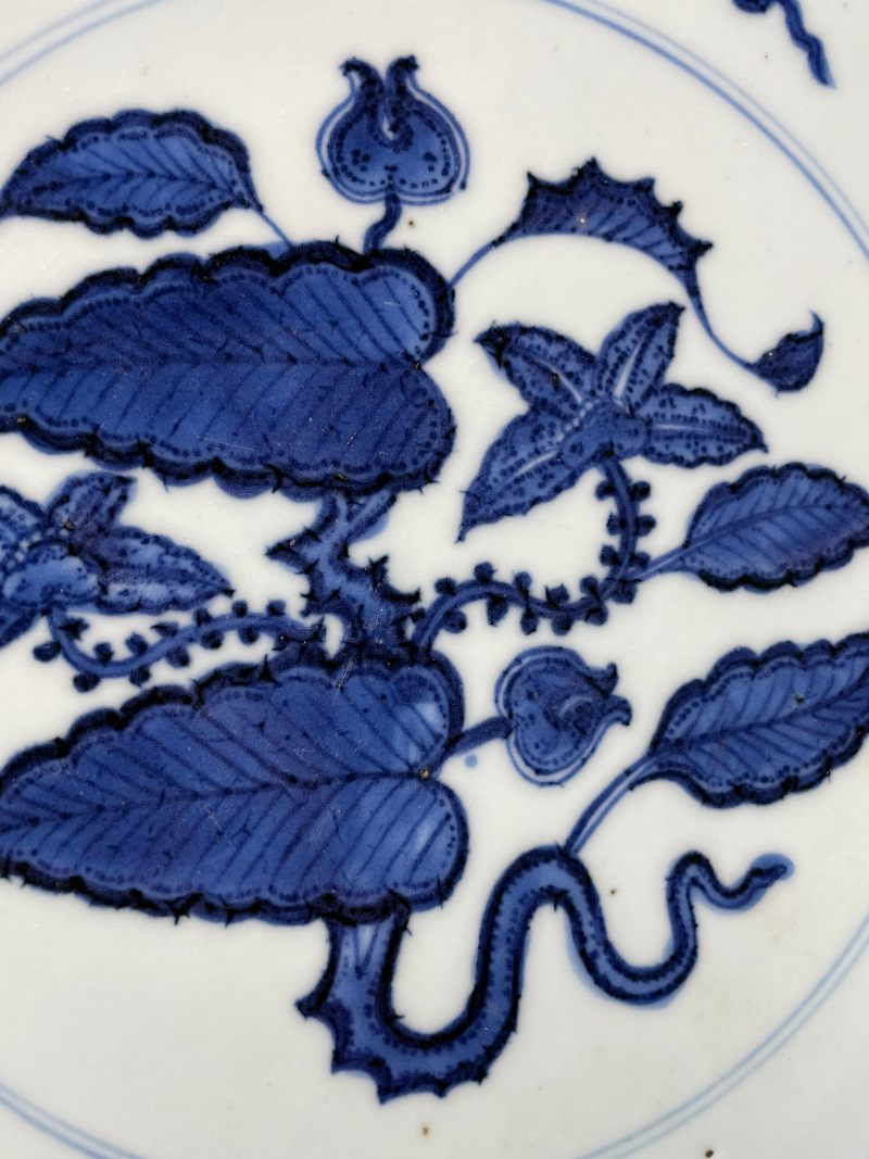清雍正 仿宣窑青花花果纹盘 - 图10