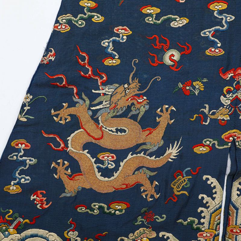 清 五彩盘金纳纱龙袍 - 图14