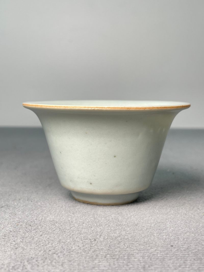 明晚期  白釉茶圆 - 图2