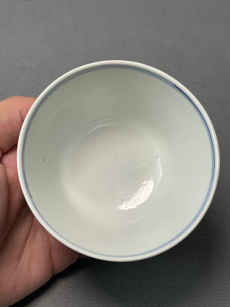 清宣统 “江西瓷业公司”青花粉彩瓜果纹杯 - 图4