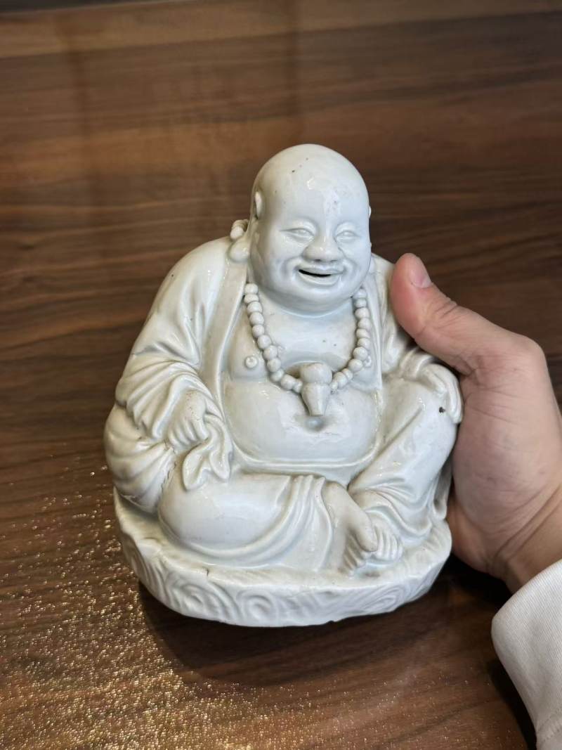 清晚期 白釉弥勒佛 - 图3