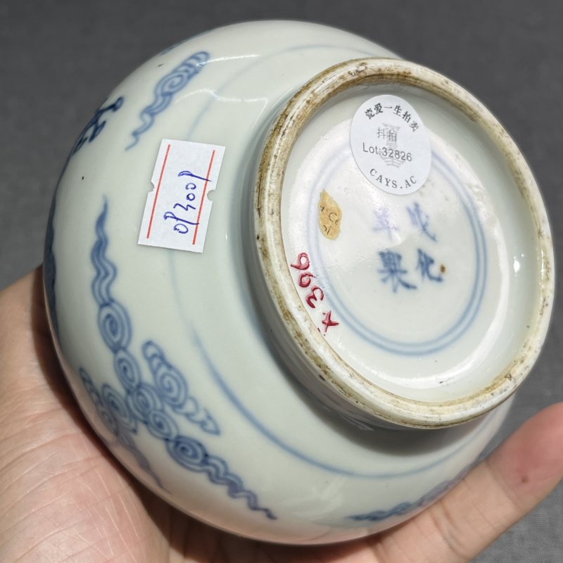 清雍正青花龙纹蒜头瓶 - 图12