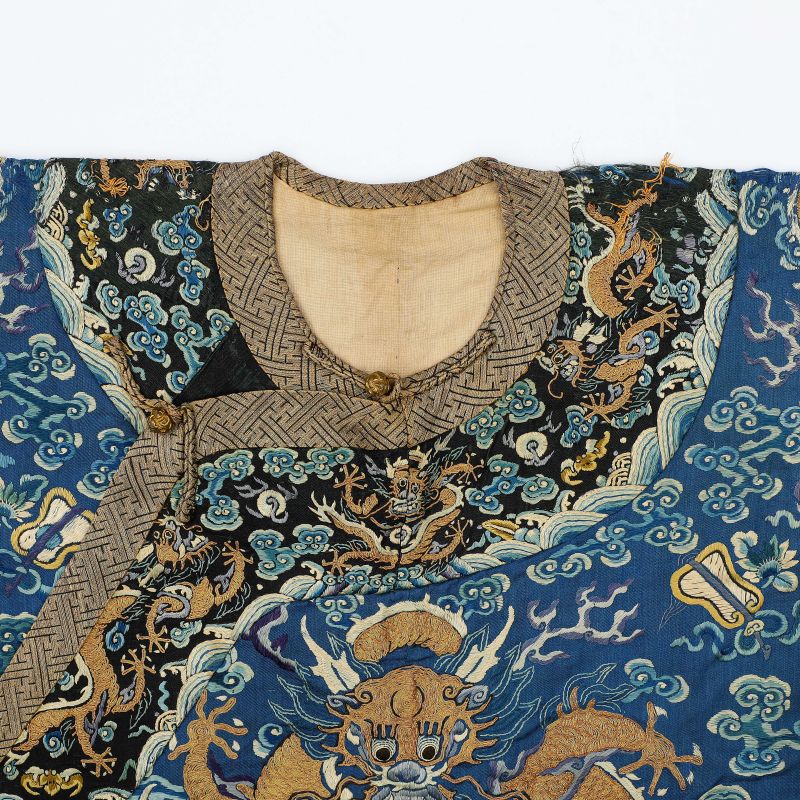 清晚期 盘金彩绣龙纹吉服袍 - 图5