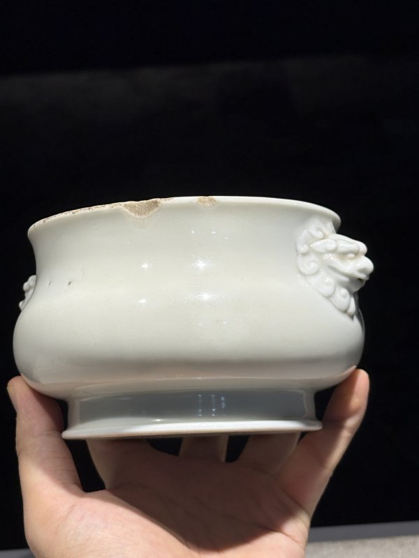 17世纪 德化白釉狮耳炉 - 图4