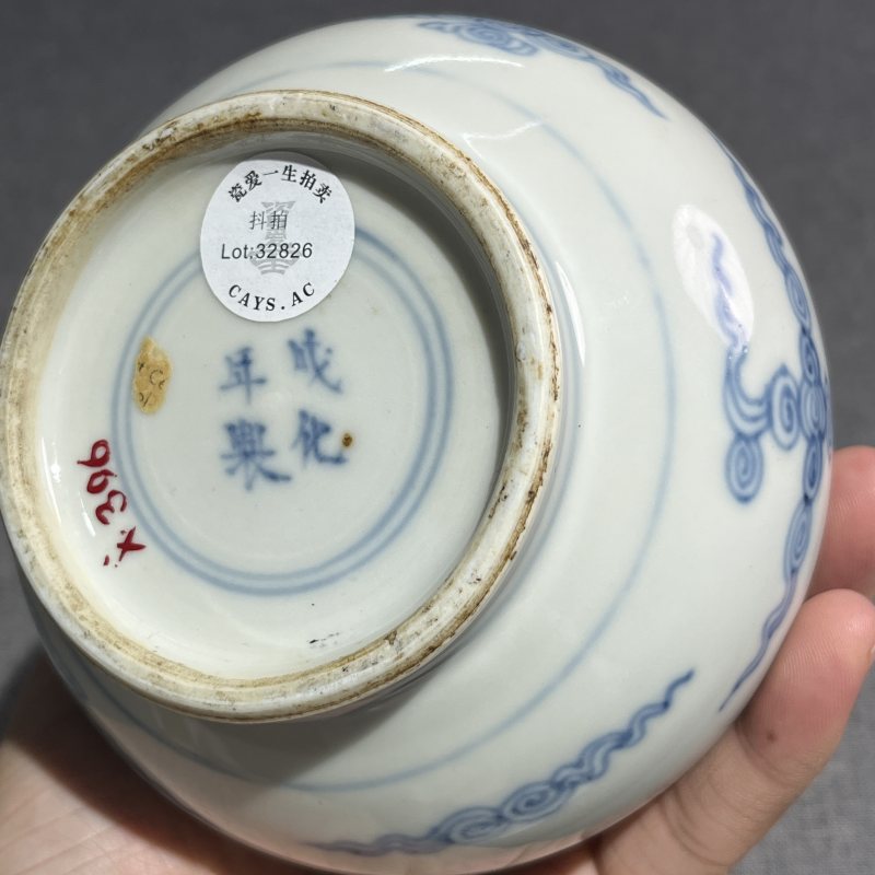 清雍正青花龙纹蒜头瓶 - 图13