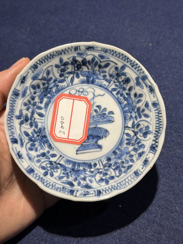 清 粉彩及青花杯、盘瓶一组十二件 - 图6