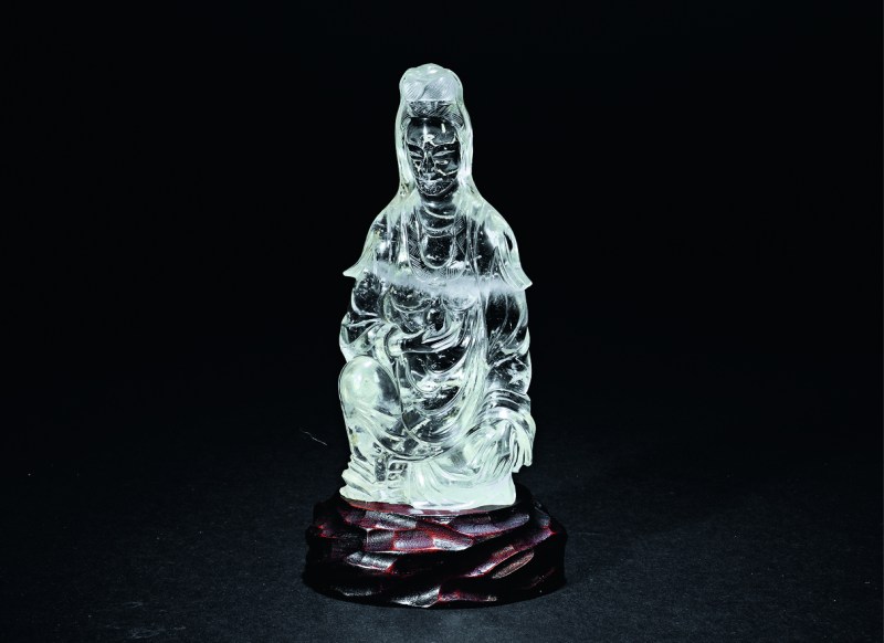 清 水晶观音连座