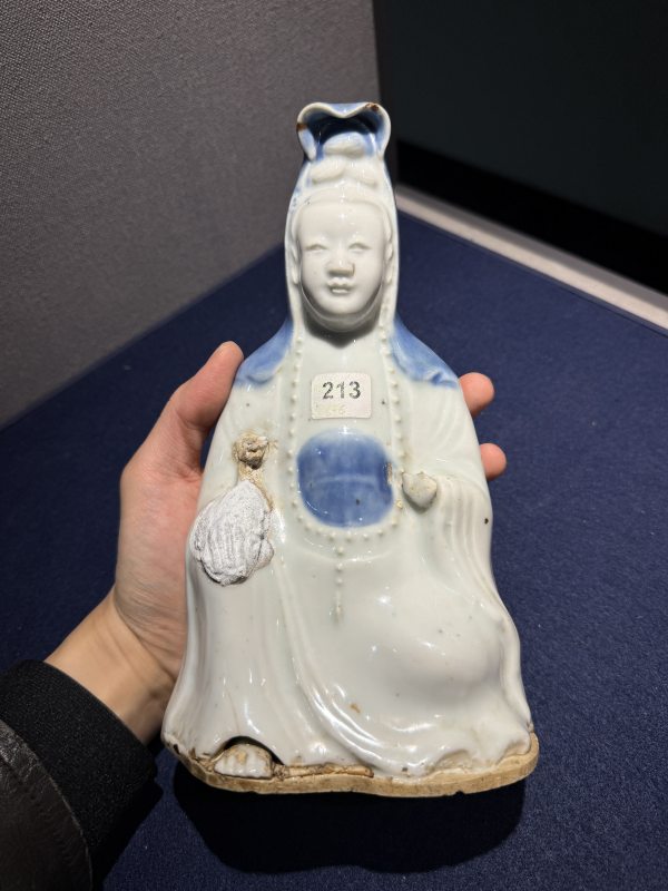 清 青花及粉彩瓷塑一组 - 图10