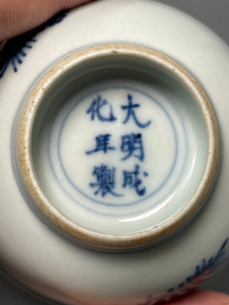 清康熙 青花虫草纹杯 - 图13