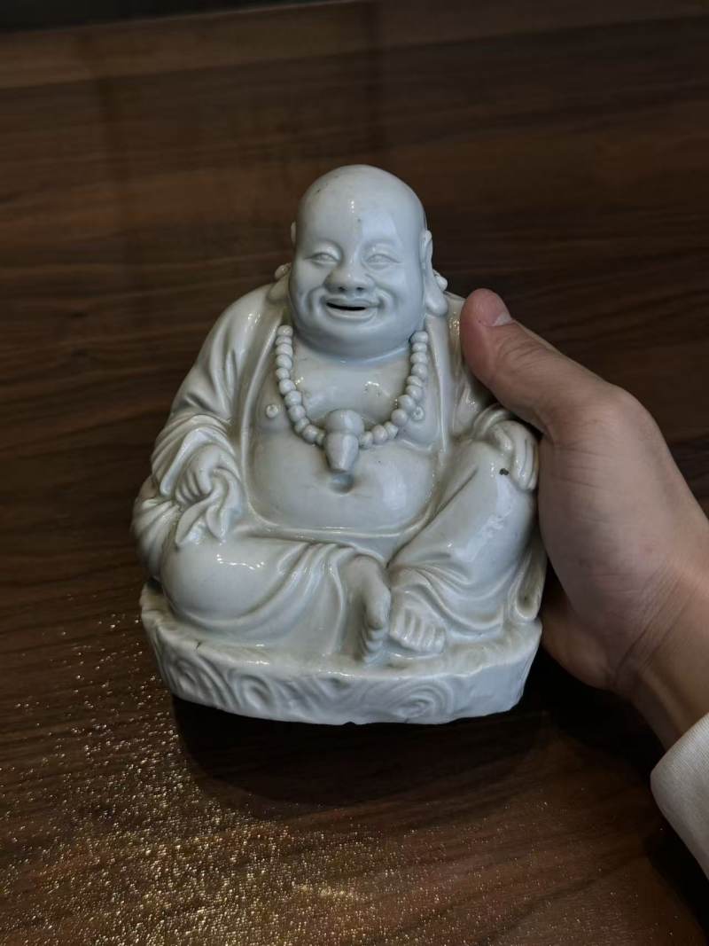 清晚期 白釉弥勒佛 - 图7