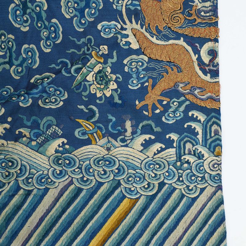 清晚期 盘金彩绣龙纹吉服袍 - 图8