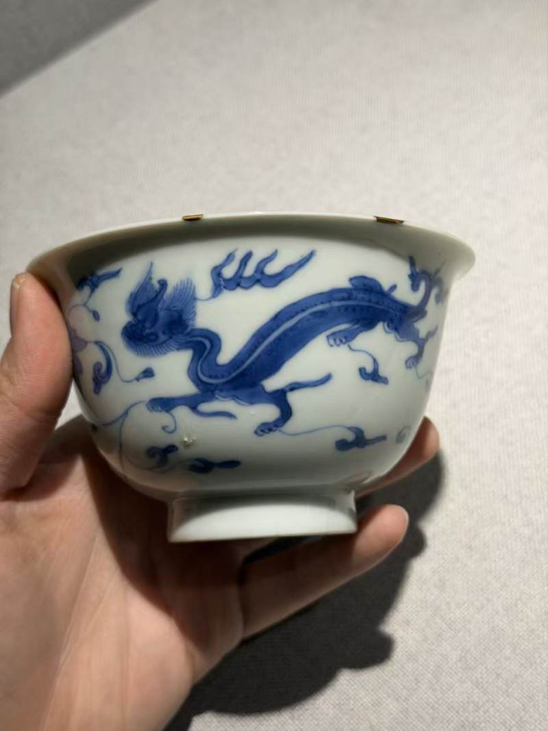 清康熙 青花龙纹小碗一对 - 图6