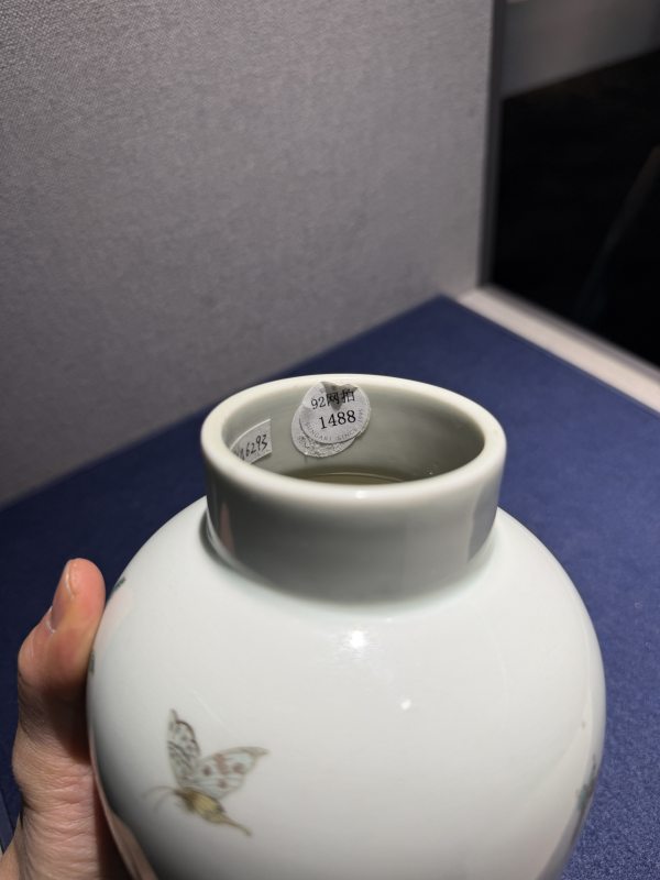 现代 五彩折枝瑞果花蝶尊 - 图8