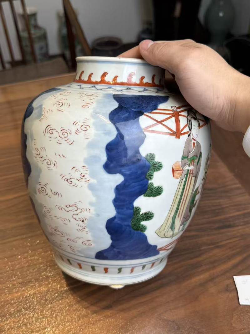 清晚期 五彩四妃十六子罐 - 图7