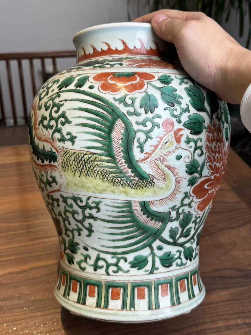 清康熙 五彩凤穿花卉罐 - 图6