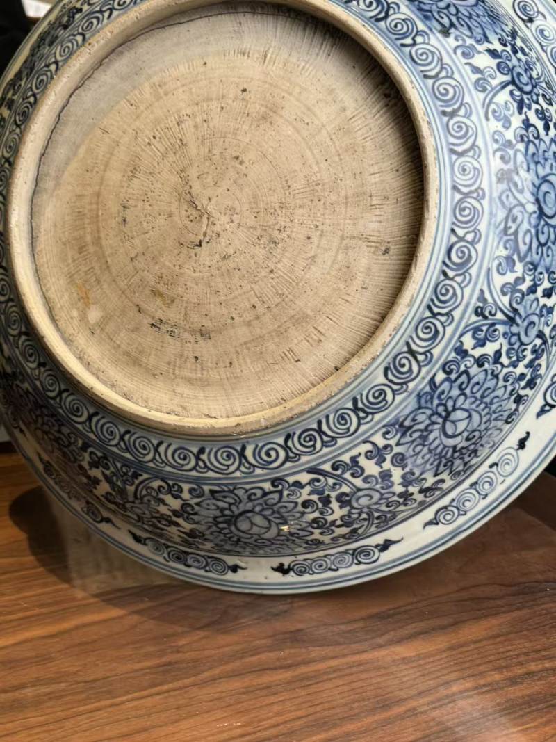 明青花 正统青花麒麟瑞兽纹大盘 - 图12