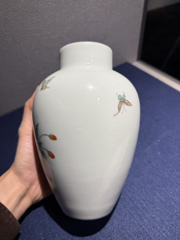 现代 五彩折枝瑞果花蝶尊 - 图9