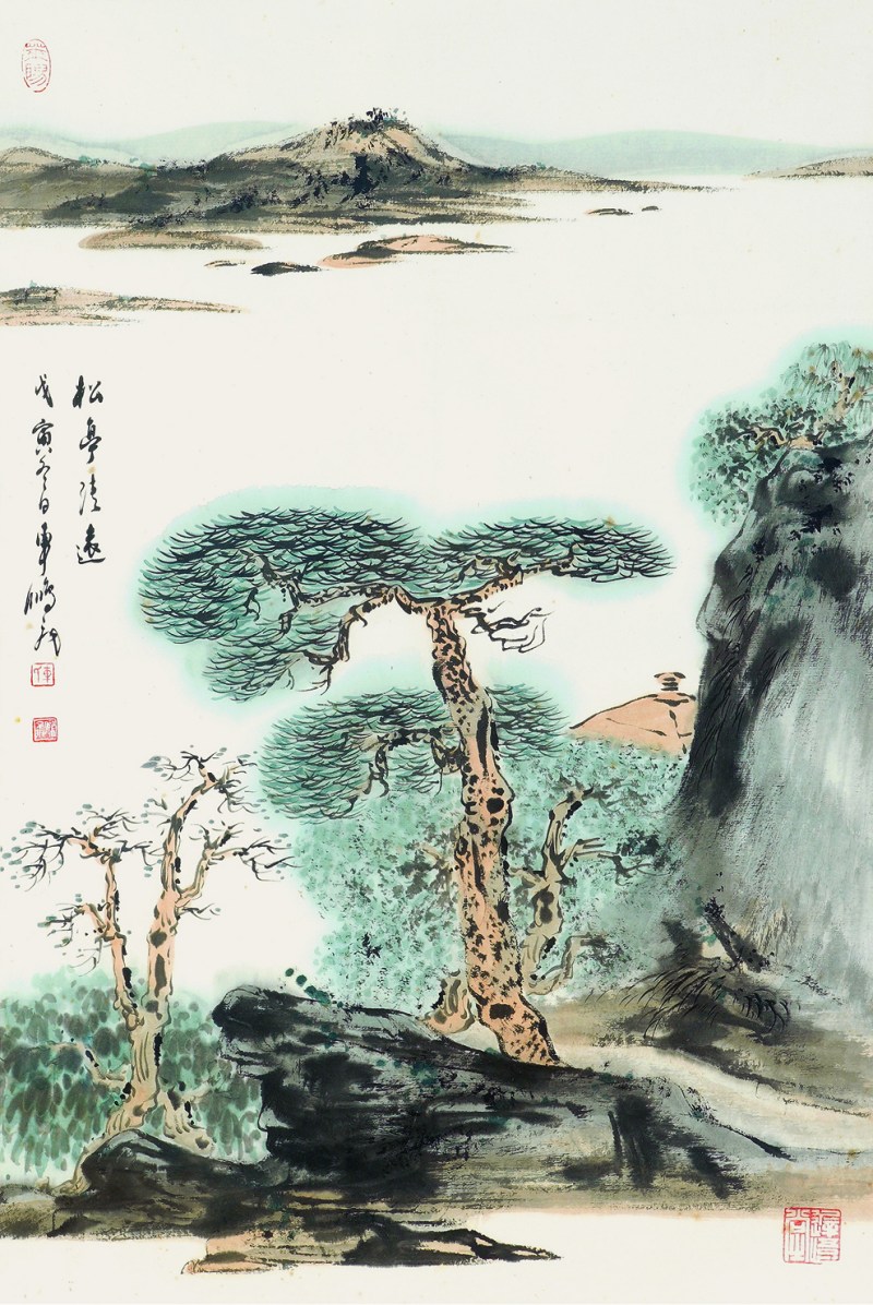 车鹏飞（1988年）作《松亭清远》连框 - 图1