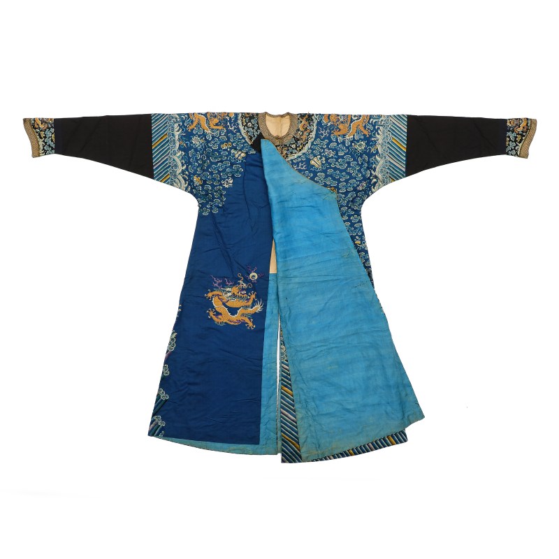 清晚期 盘金彩绣龙纹吉服袍 - 图10