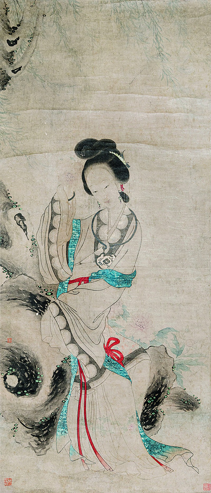 清 无款仕女轴 - 图1