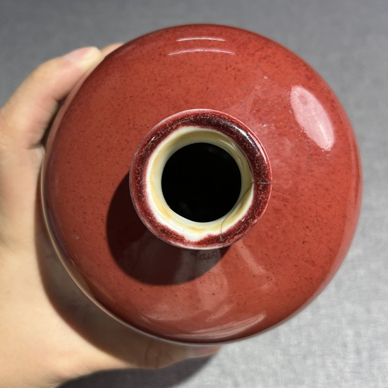 清红釉窑变梅瓶 - 图7