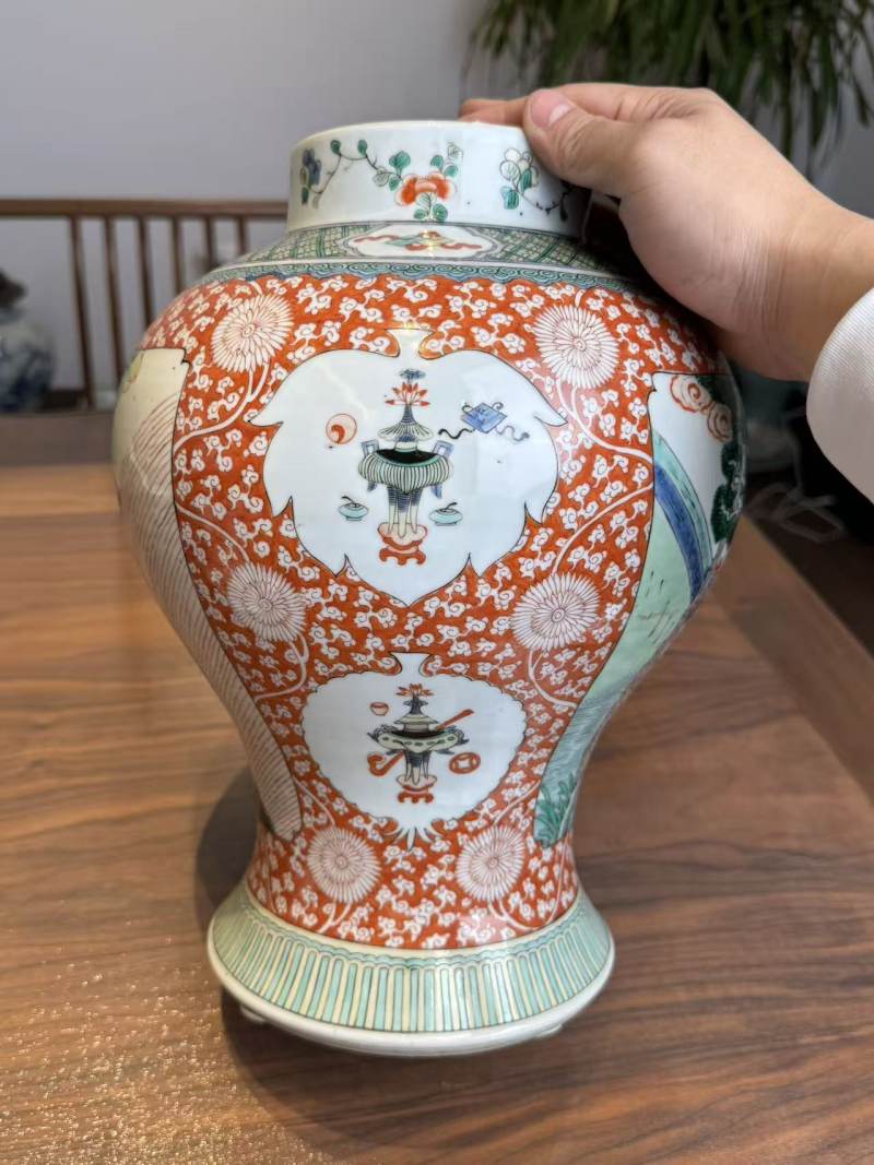 清晚期 五彩松鹿图将军罐 - 图6
