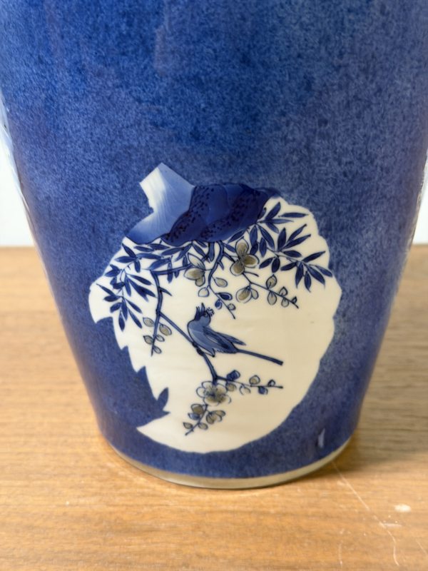 清康熙 洒蓝釉开光青花釉里红麒麟纹瓶（一对） - 图29