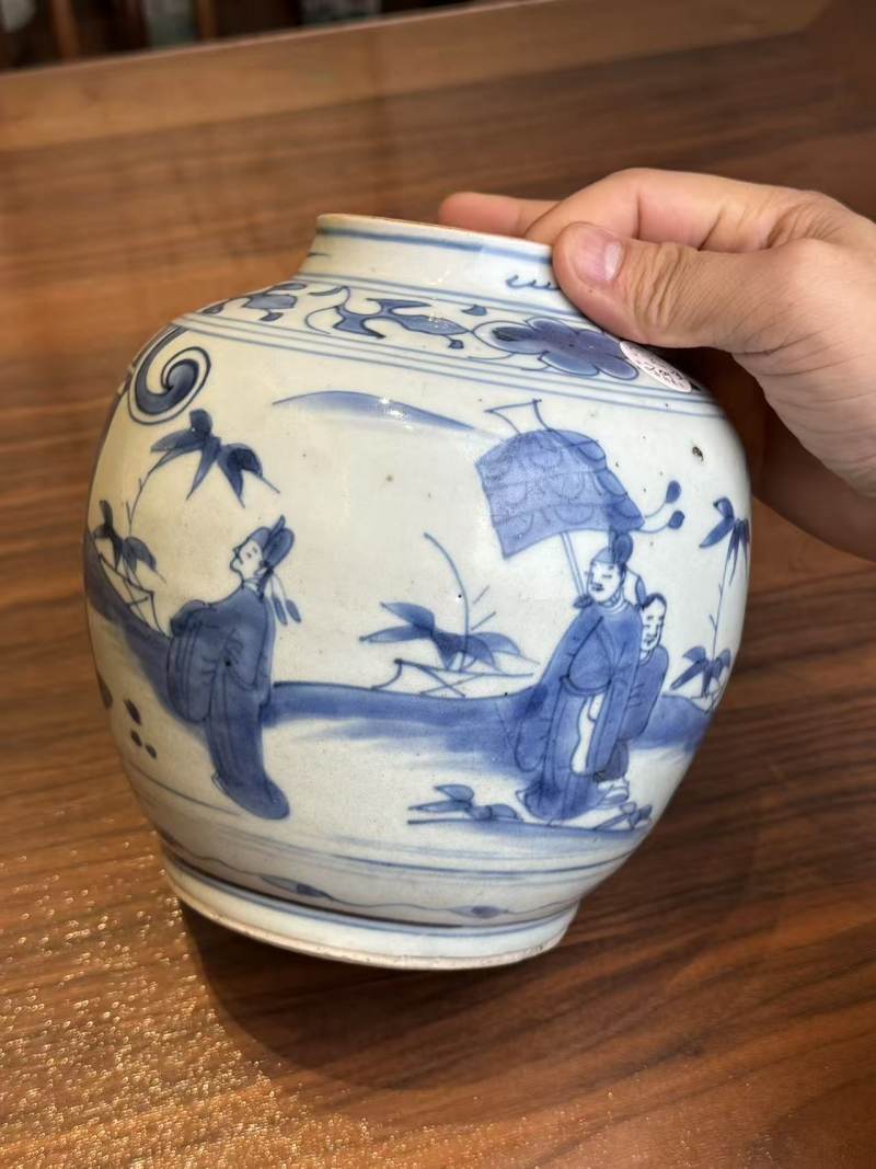 明天启 青花五子登科故事罐 - 图5