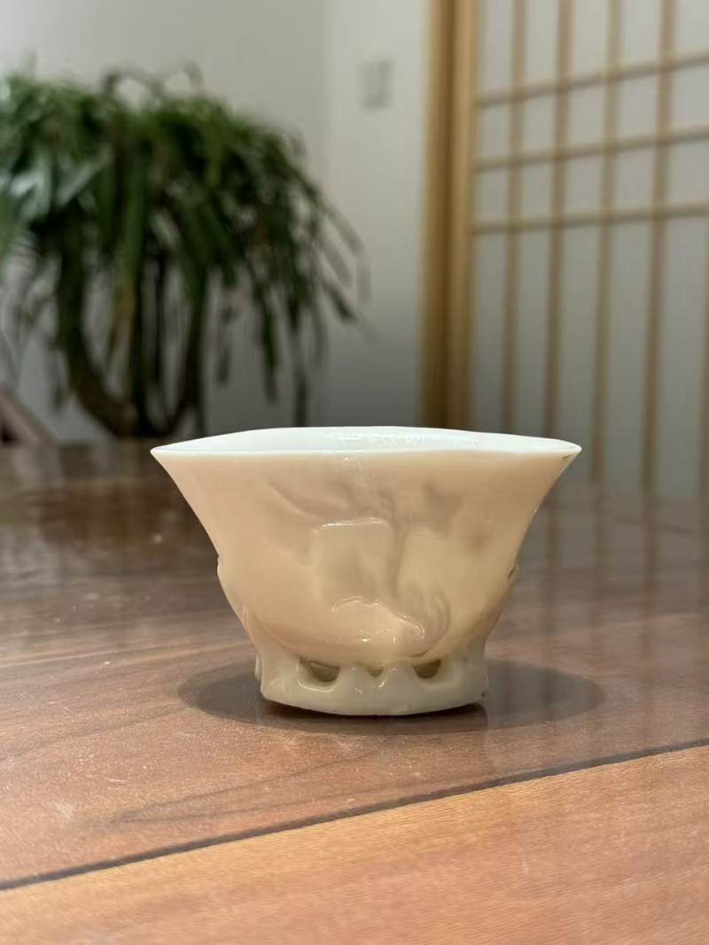 清 德化兰花杯