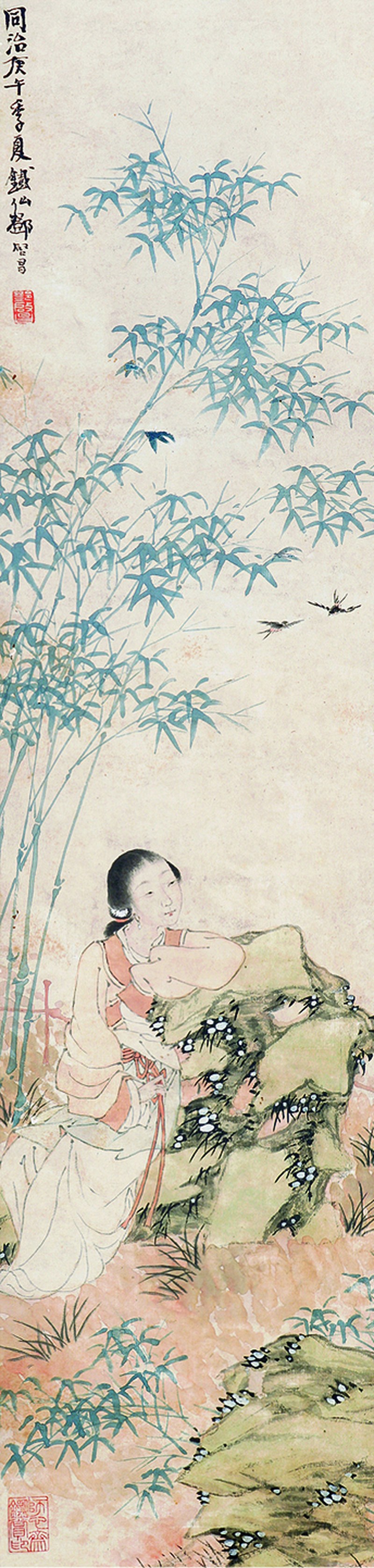 郑启昌 仕女轴 - 图1