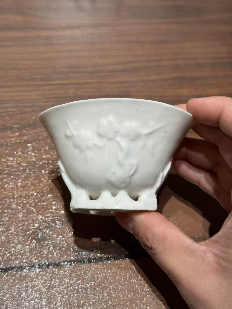 清 德化兰花杯 - 图2