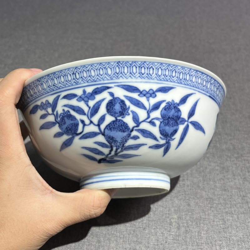 清光绪青花三多纹碗 - 图5
