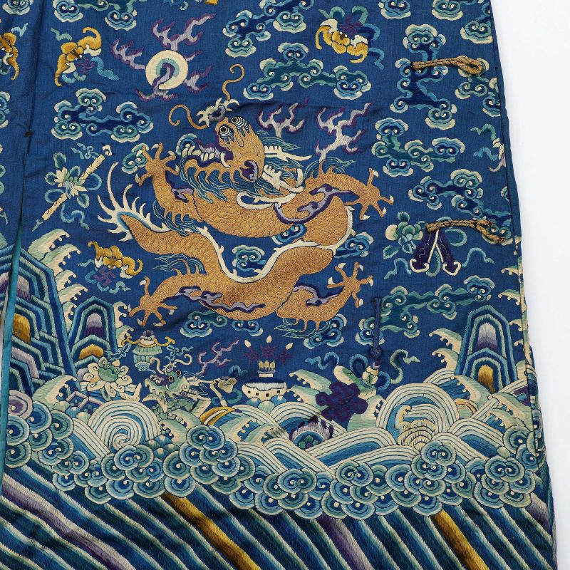 清晚期 盘金彩绣龙纹吉服袍 - 图12