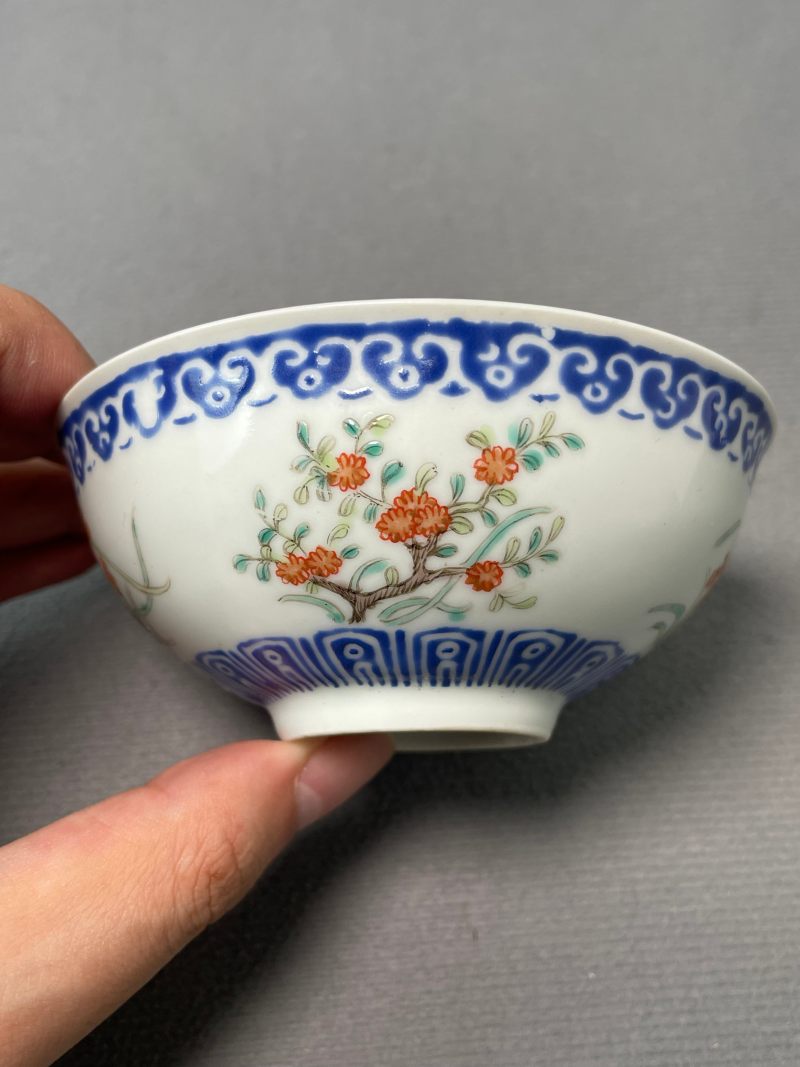 民国 料彩花卉纹茶圆 - 图4
