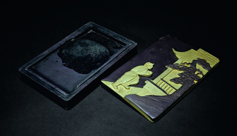 清 祁阳石俏色人物砚