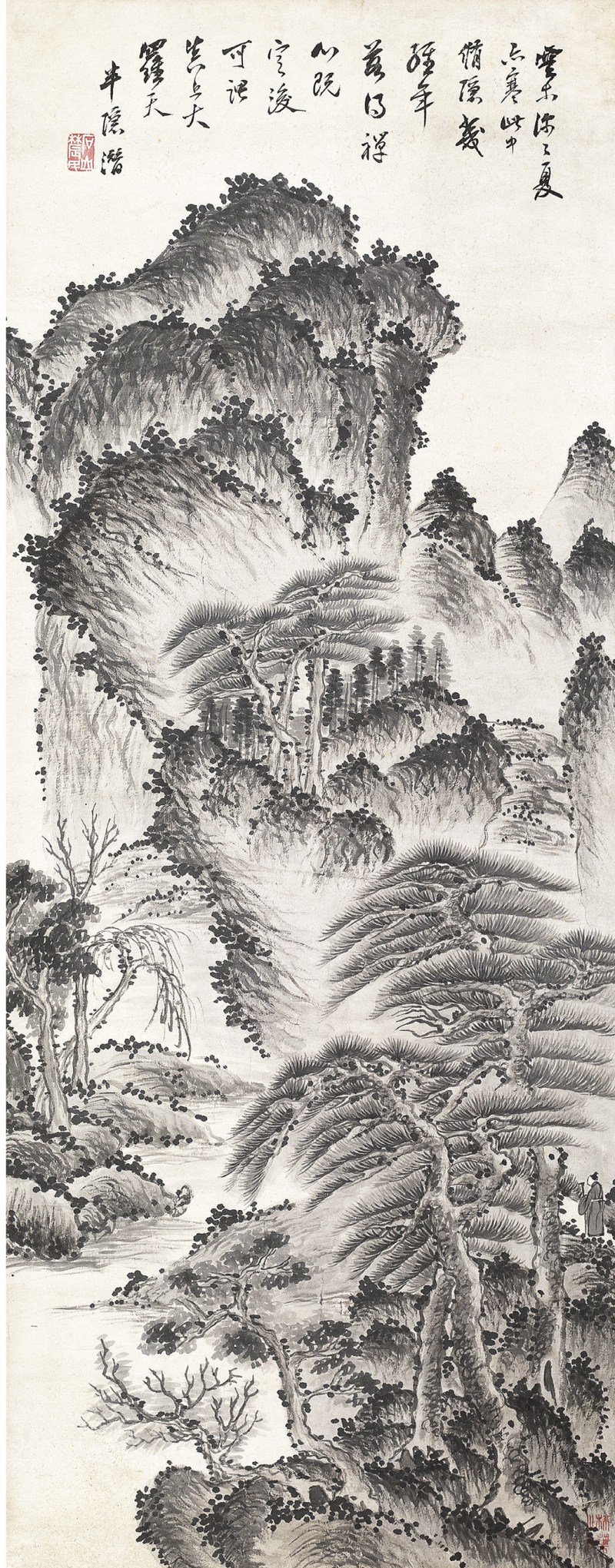 吕半隐 山水